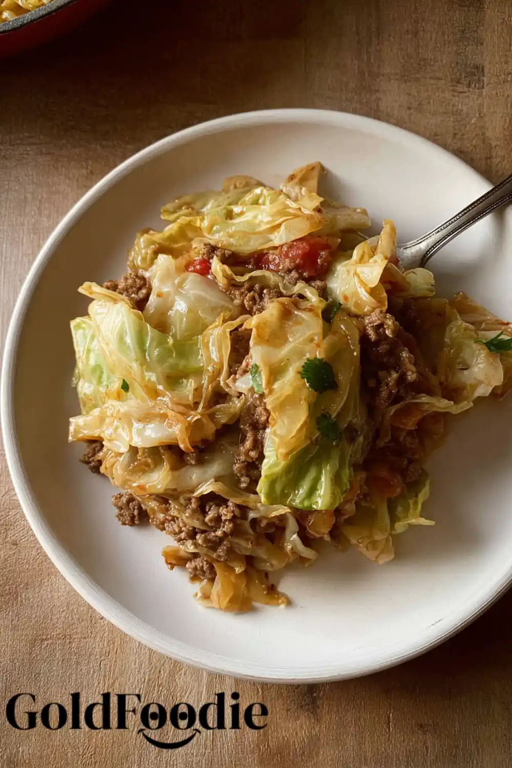 Simple Beef Cabbage Plate Close-Up Simple One-Pan Beef Cabbage Recipe