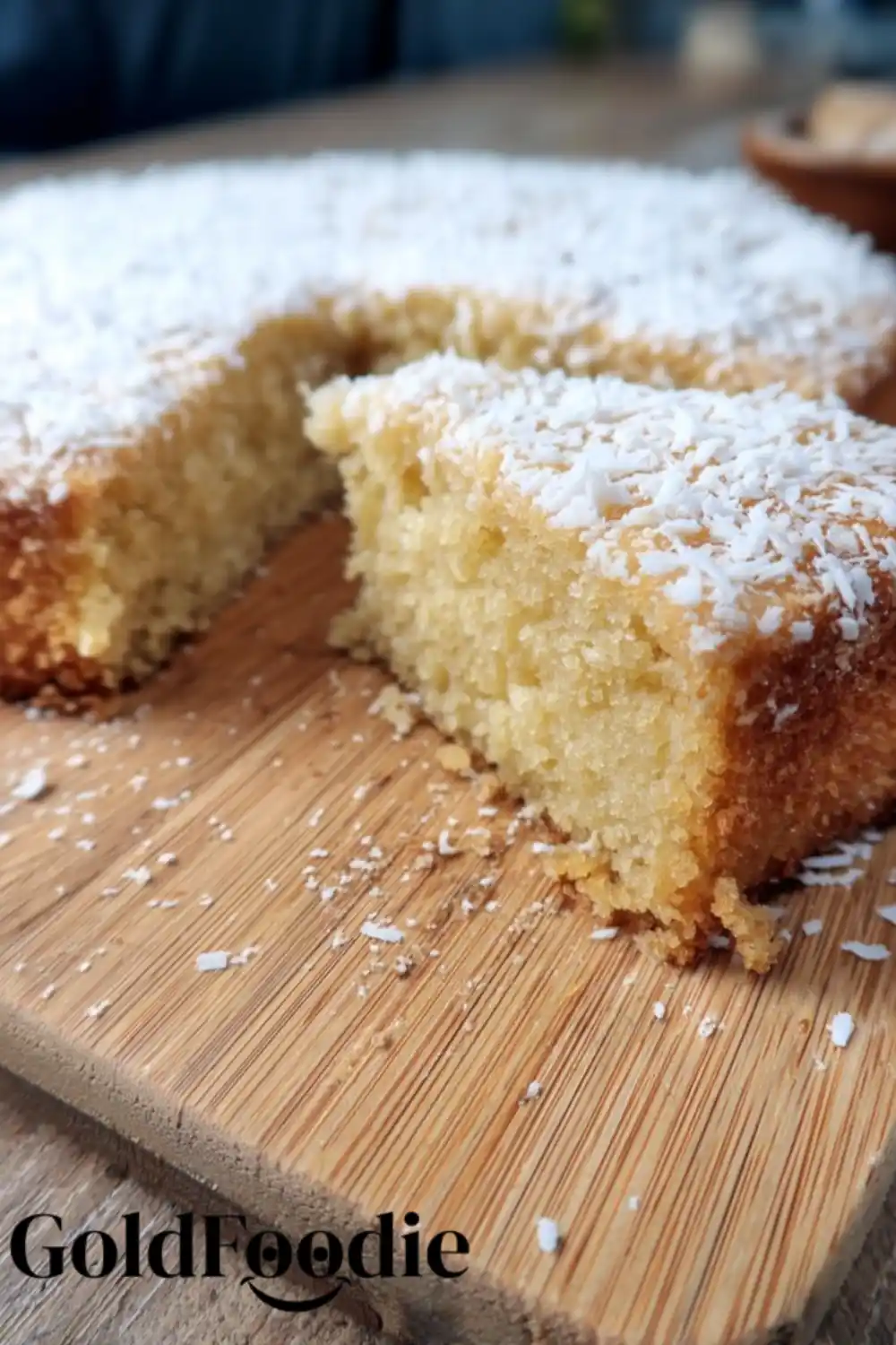 Slice of Moist Portuguese Coconut Cakes