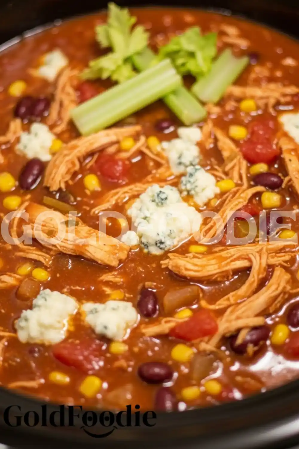 Slow Cooker Buffalo Chicken Chili with Blue Cheese Slow Cooker Buffalo Chicken Chili with Blue Cheese