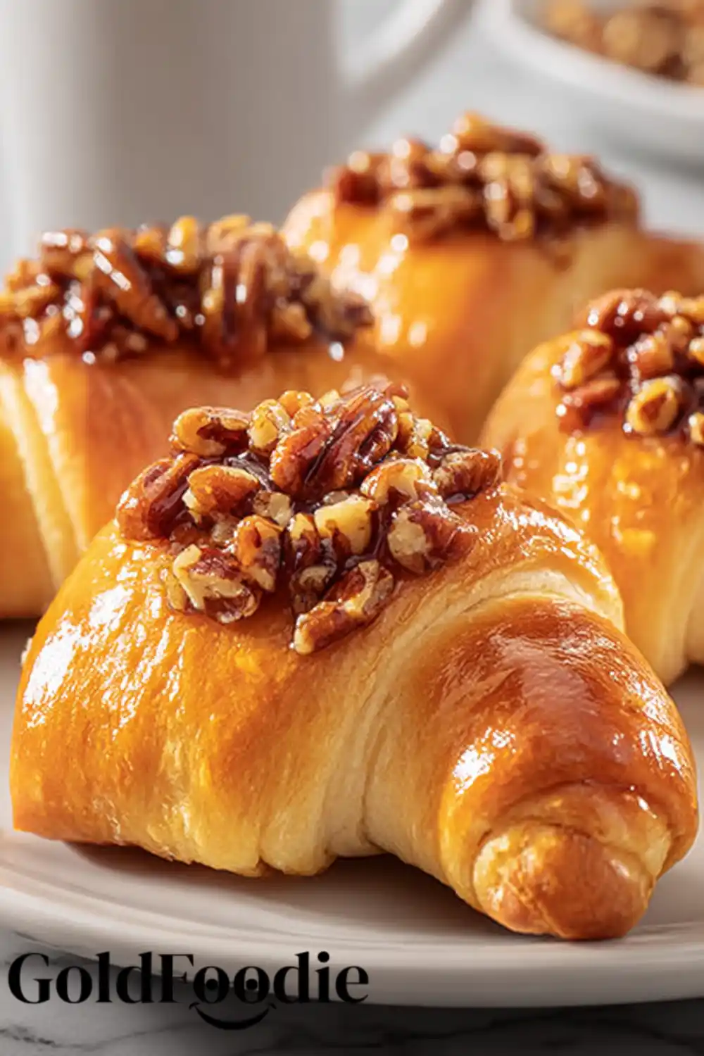 Spooning Pecan Filling onto Crescent Dough