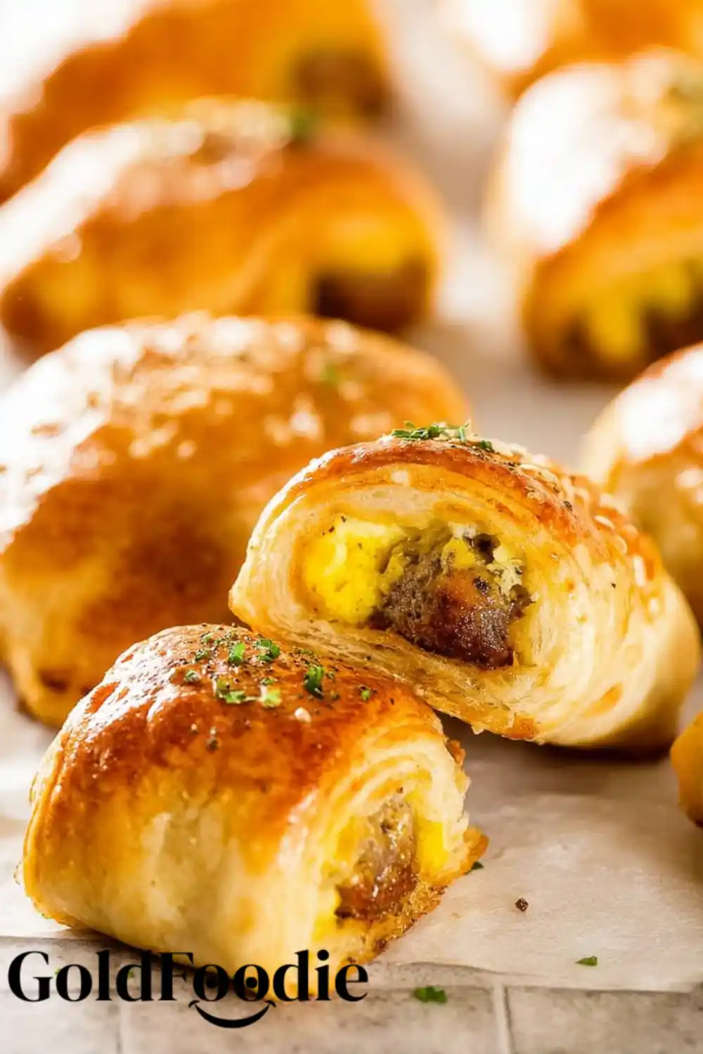 Golden Sausage Egg Breakfast Rolls