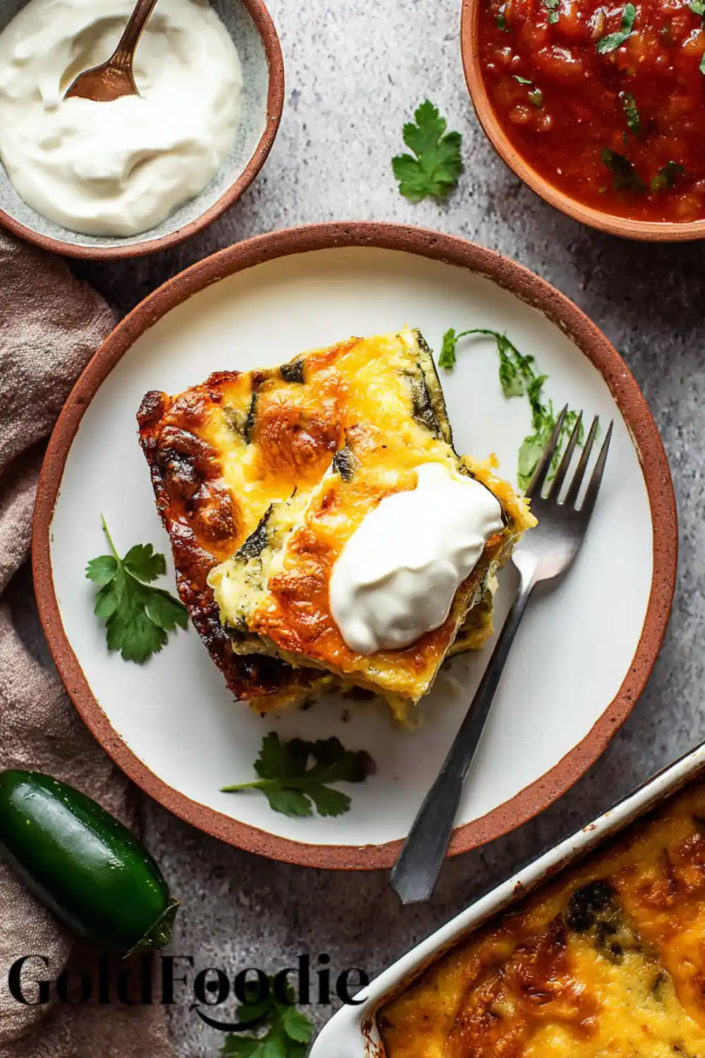 Stacked Slices of Chile Rellenos Casserole Recipe