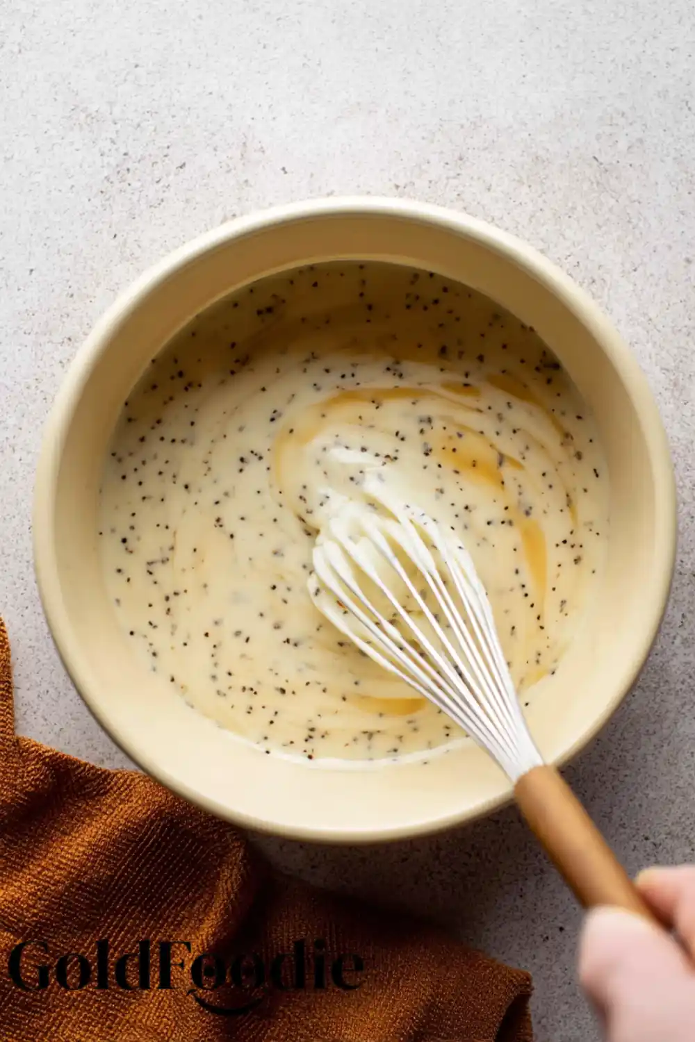 Whisking Egg Custard for Chile Rellenos Casserole