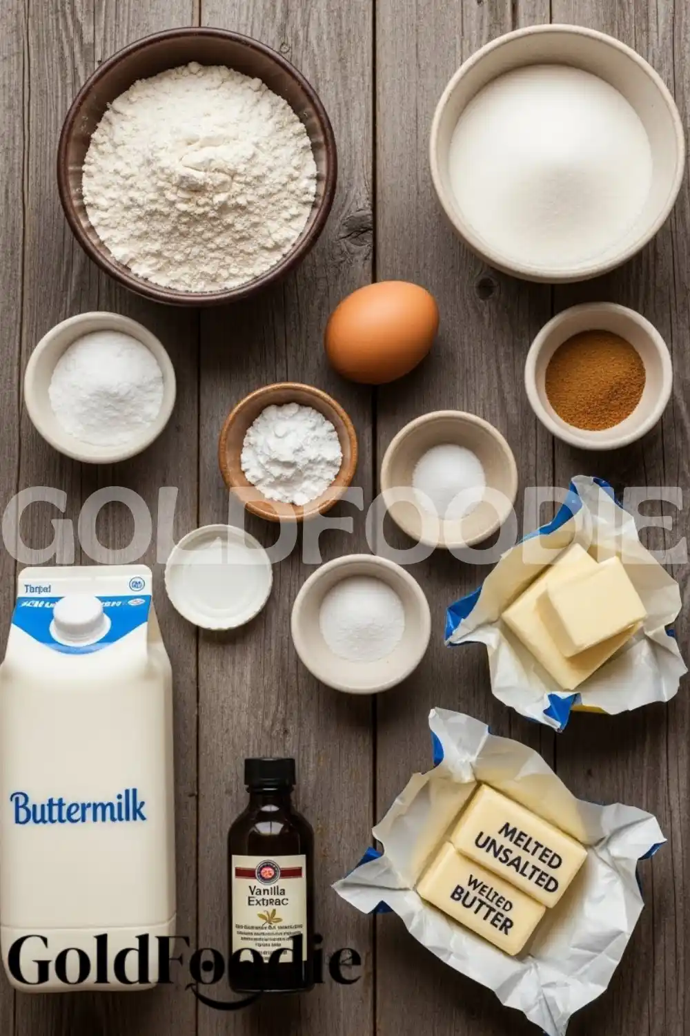 Baked Donut Ingredients on Wood