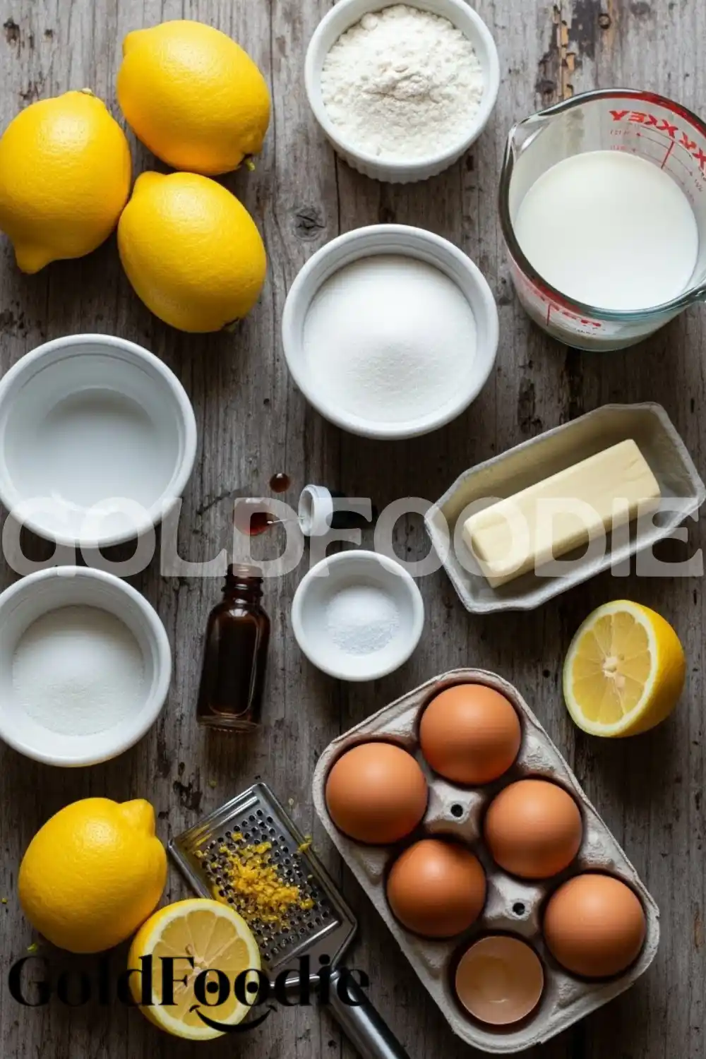 Baked Lemon Donut Ingredients Setup