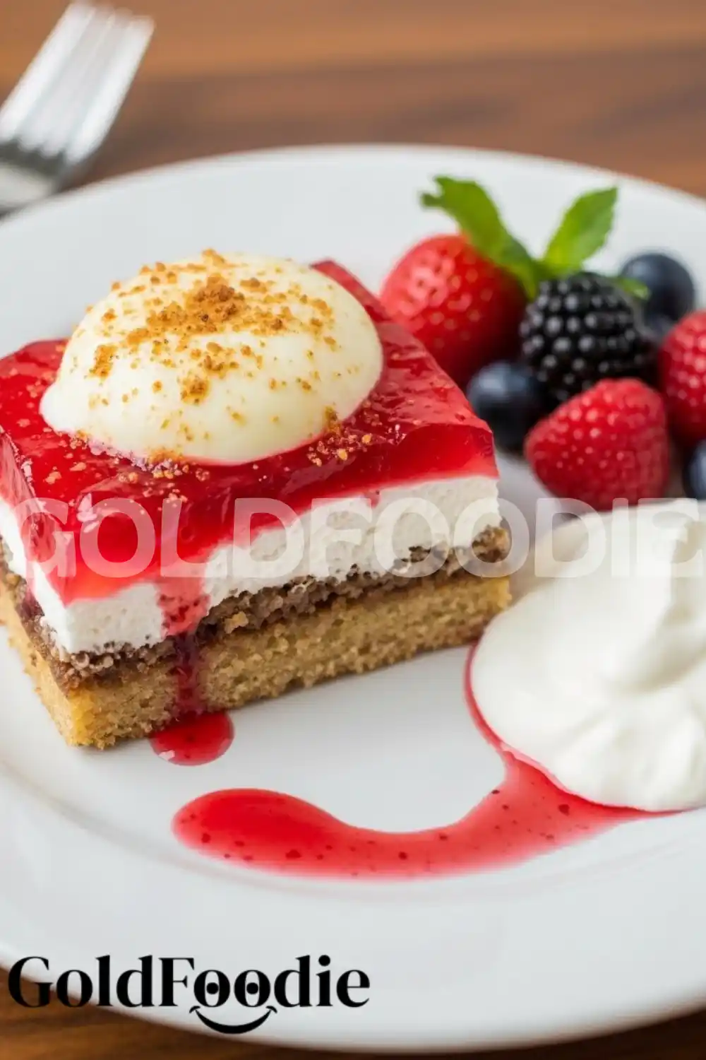 Bariatric Jello Dessert with Custard Topping