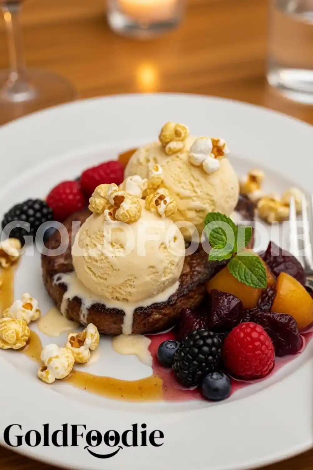 Buttered Popcorn Ice Cream Close-up Buttered Popcorn Ice Cream Close-up