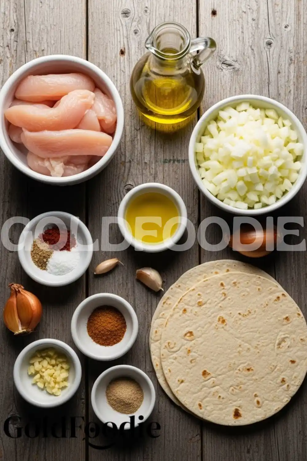 Chicken Enchilada Ingredients Mise en Place