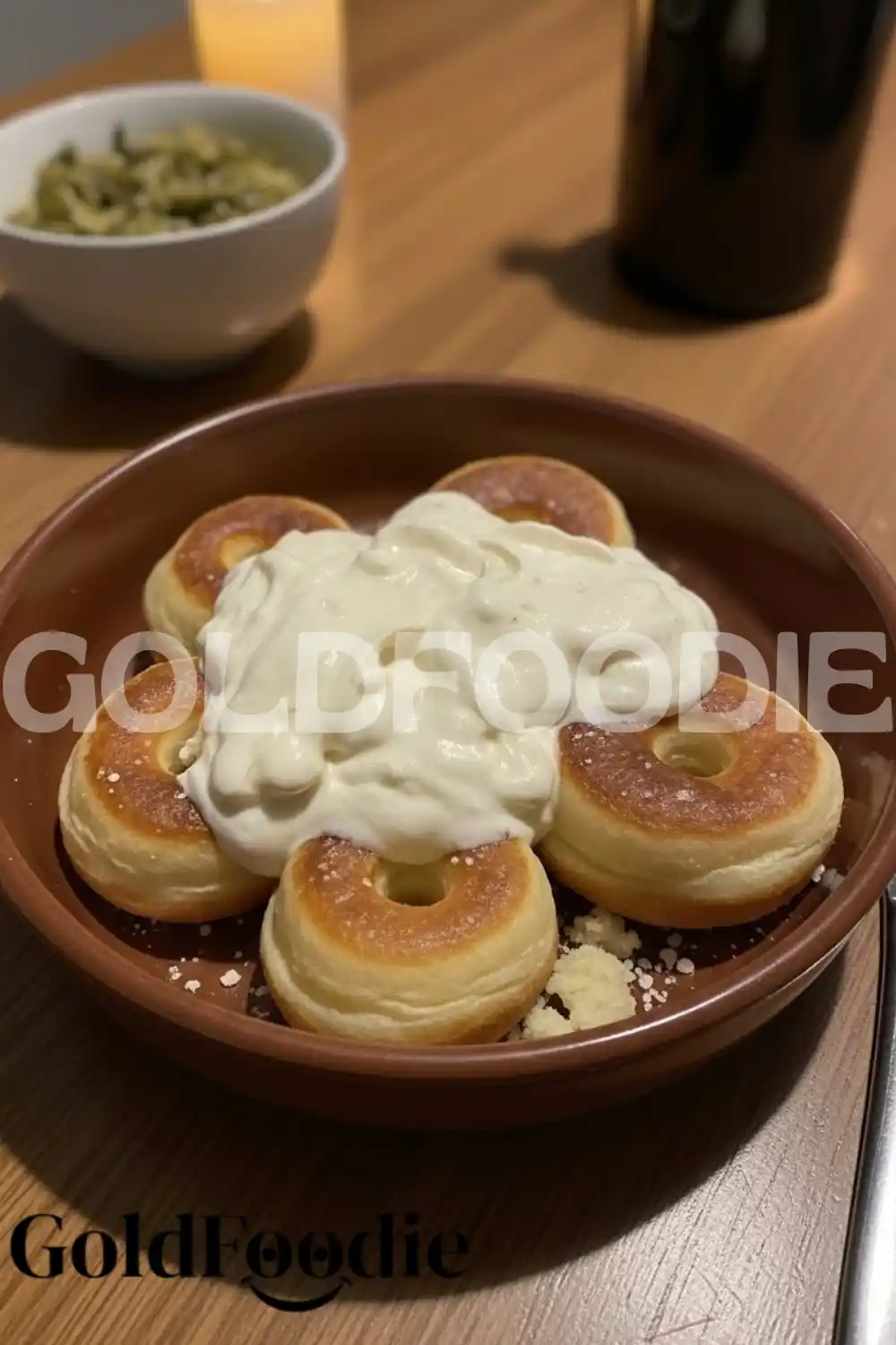 Close Up of Sour Cream Donuts with Topping