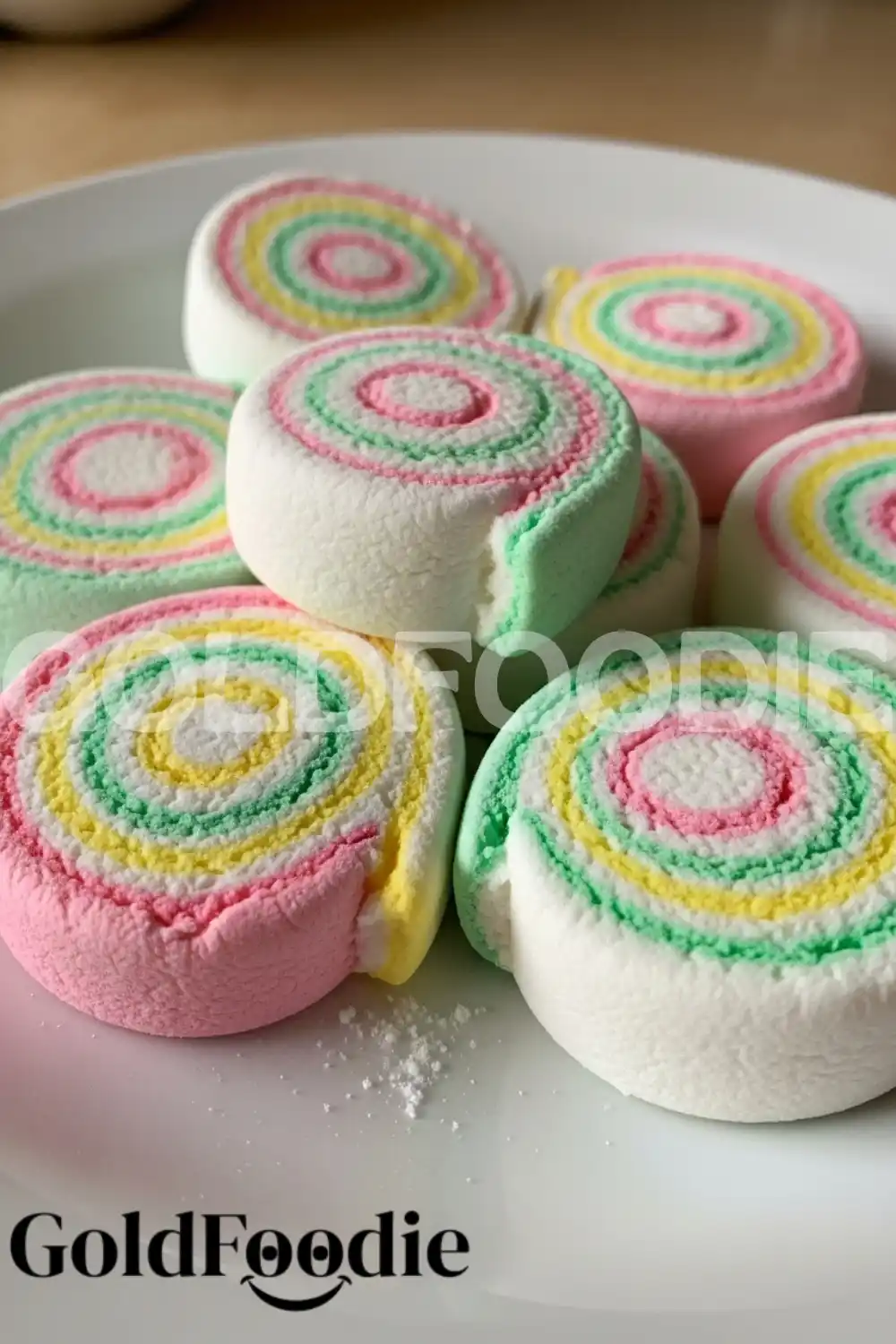 Colorful Gelatin Marshmallow Spirals Stack Colorful Gelatin Marshmallow Spirals Stack