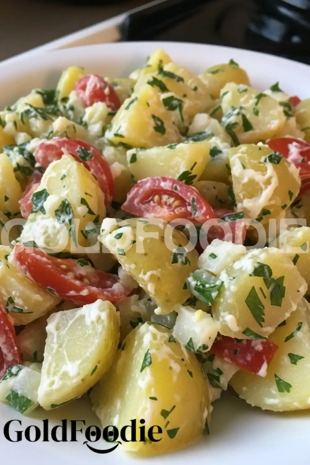 Creamy Homemade Potato Salad Close-up Creamy Homemade Potato Salad Close-up