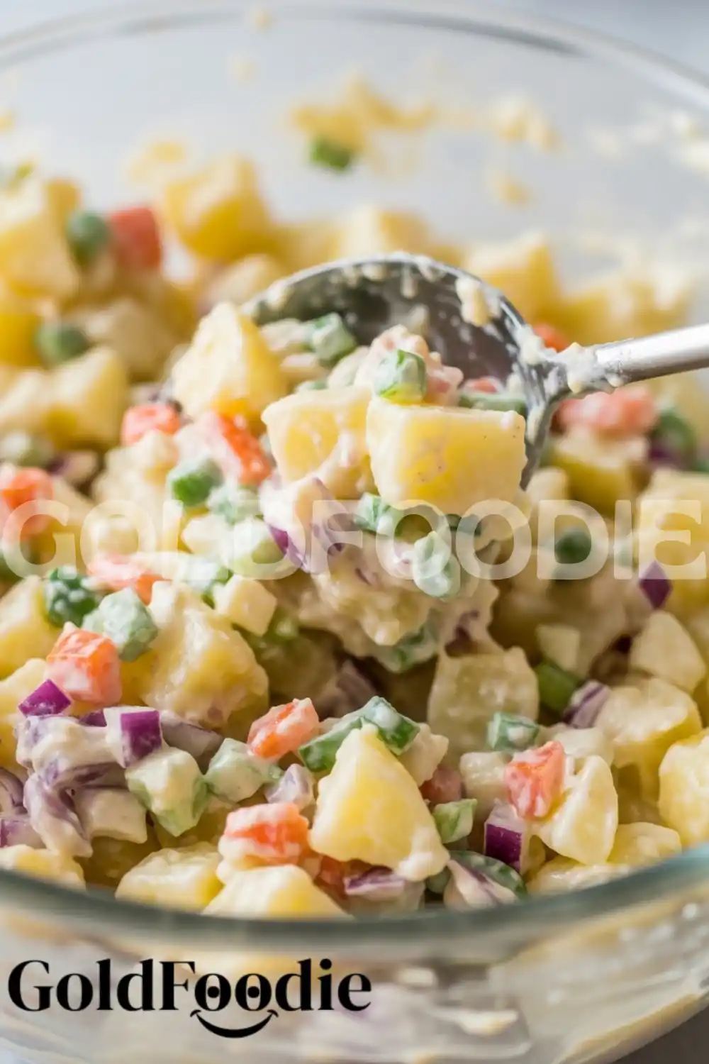 Creamy Potato Salad Stirring Process Creamy Potato Salad Stirring Process