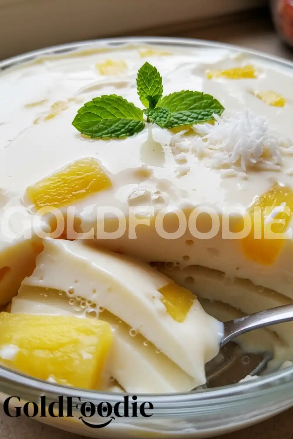Creamy Texture of Milky Pineapple Gelatin Creamy Texture of Milky Pineapple Gelatin