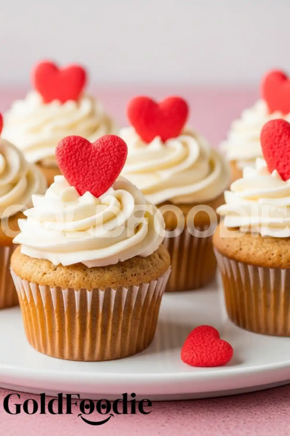 Decorated Valentine's Day Cupcakes with Hearts