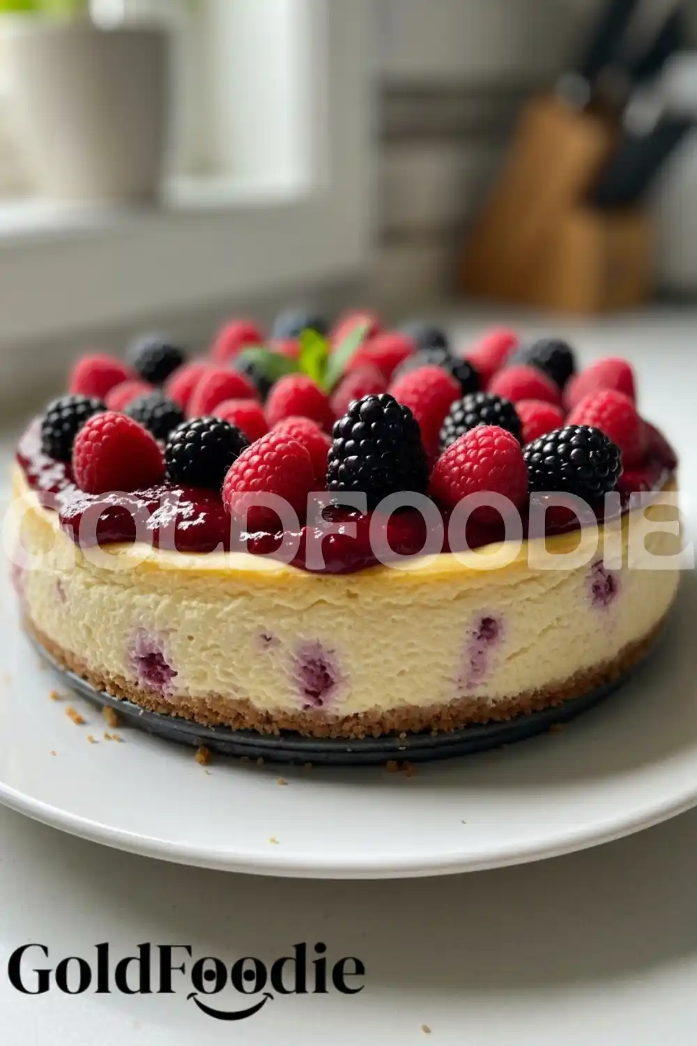 Elegant Berry Cheesecake Presentation