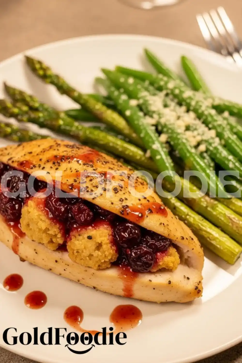 Elegant Cranberry Brie Stuffed Chicken Dinner