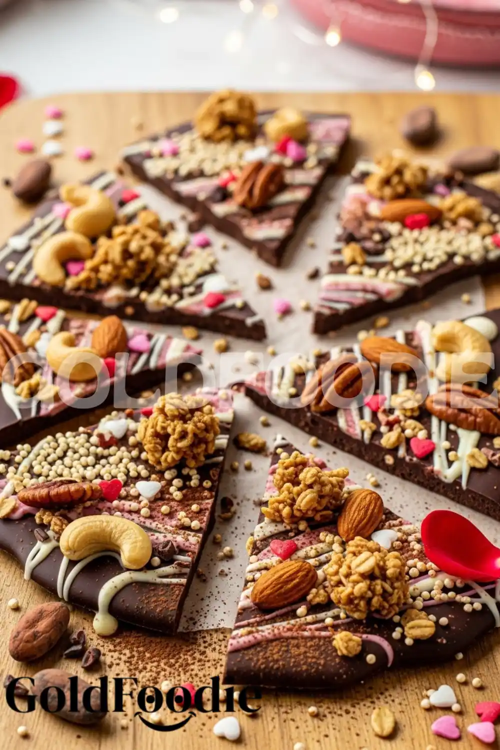 Festive Valentine's Chocolate Bark Platter