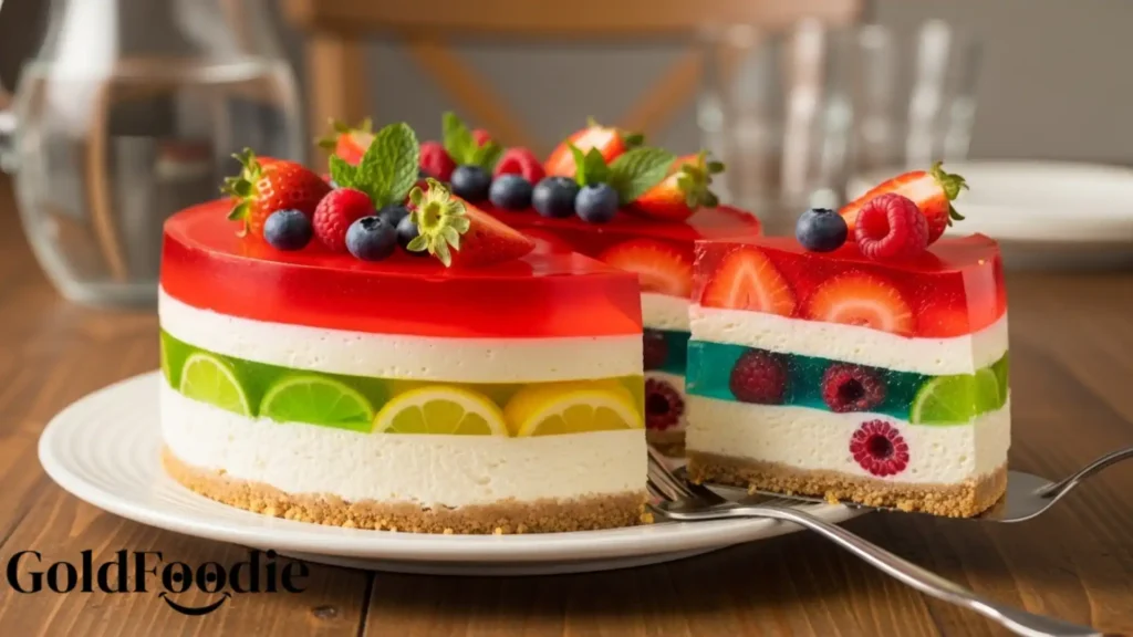 Colorful Gelatin Cheesecake