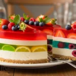 Colorful Gelatin Cheesecake 2 Colorful Gelatin Cheesecake