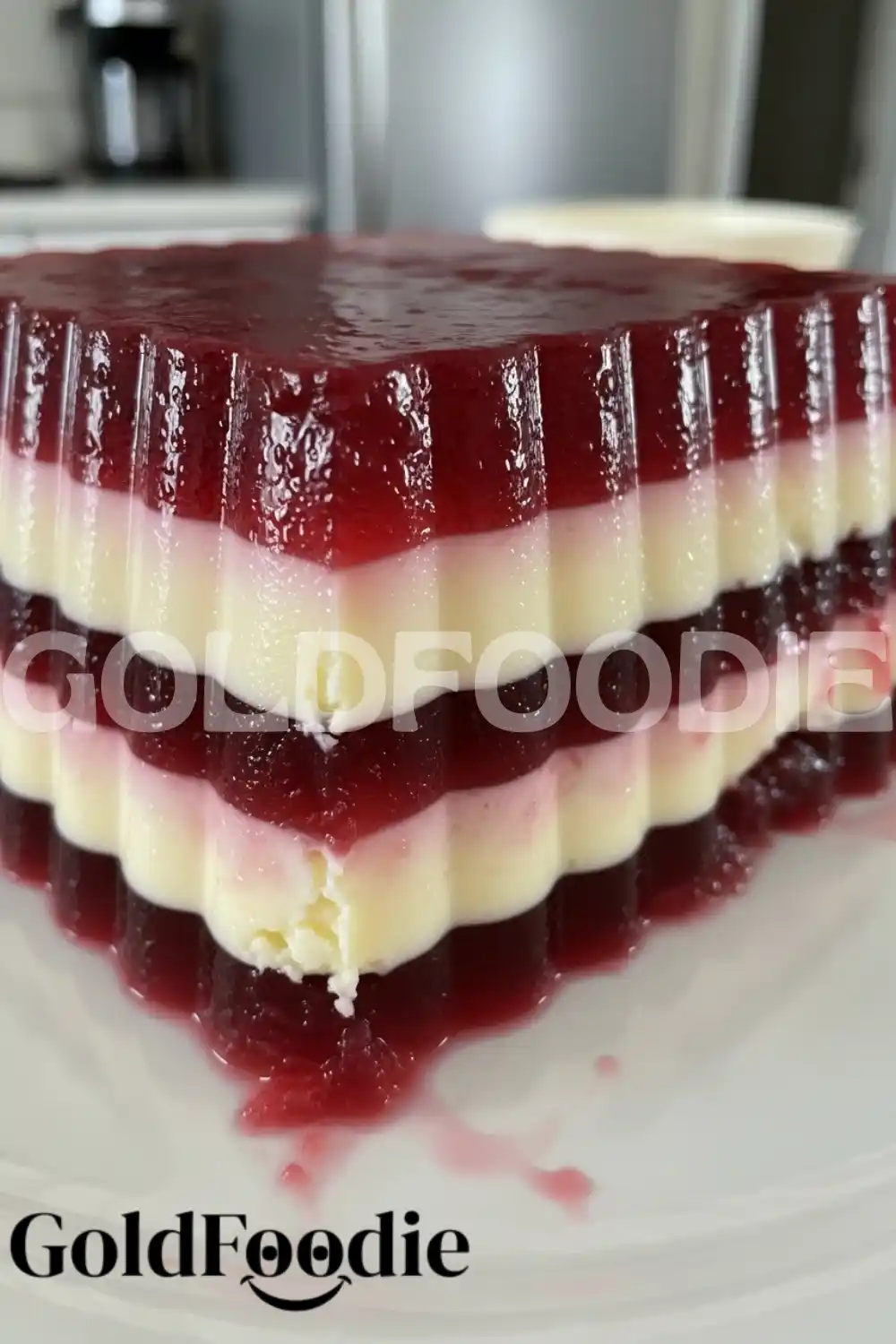 Fluted Layered Cranberry Gelatin Mold Fluted Layered Cranberry Gelatin Mold