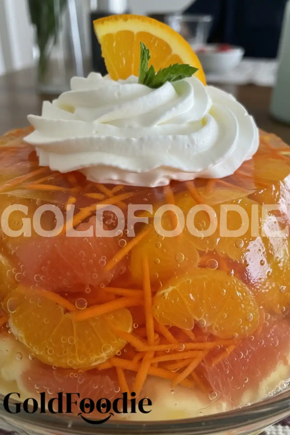 Fresh Citrus Gelatin Dessert Close-up Fresh Citrus Gelatin Dessert Close-up