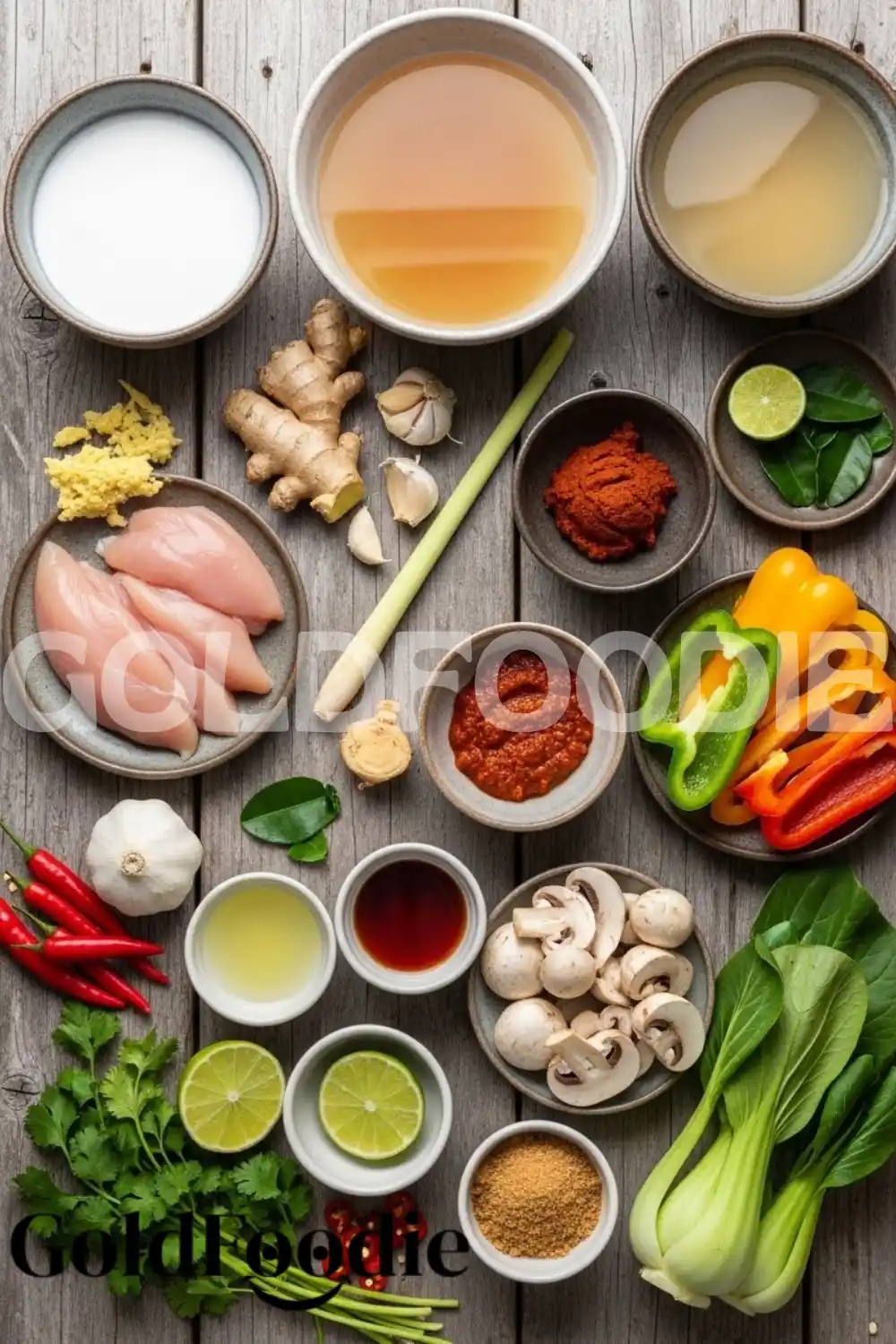 Fresh Ingredients for Homemade Thai Coconut Soup