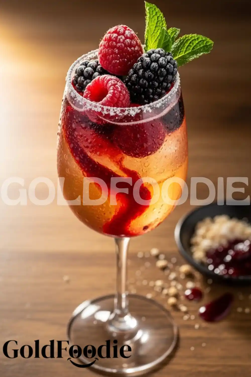 Fresh Mixed Berry Bellini Cocktail