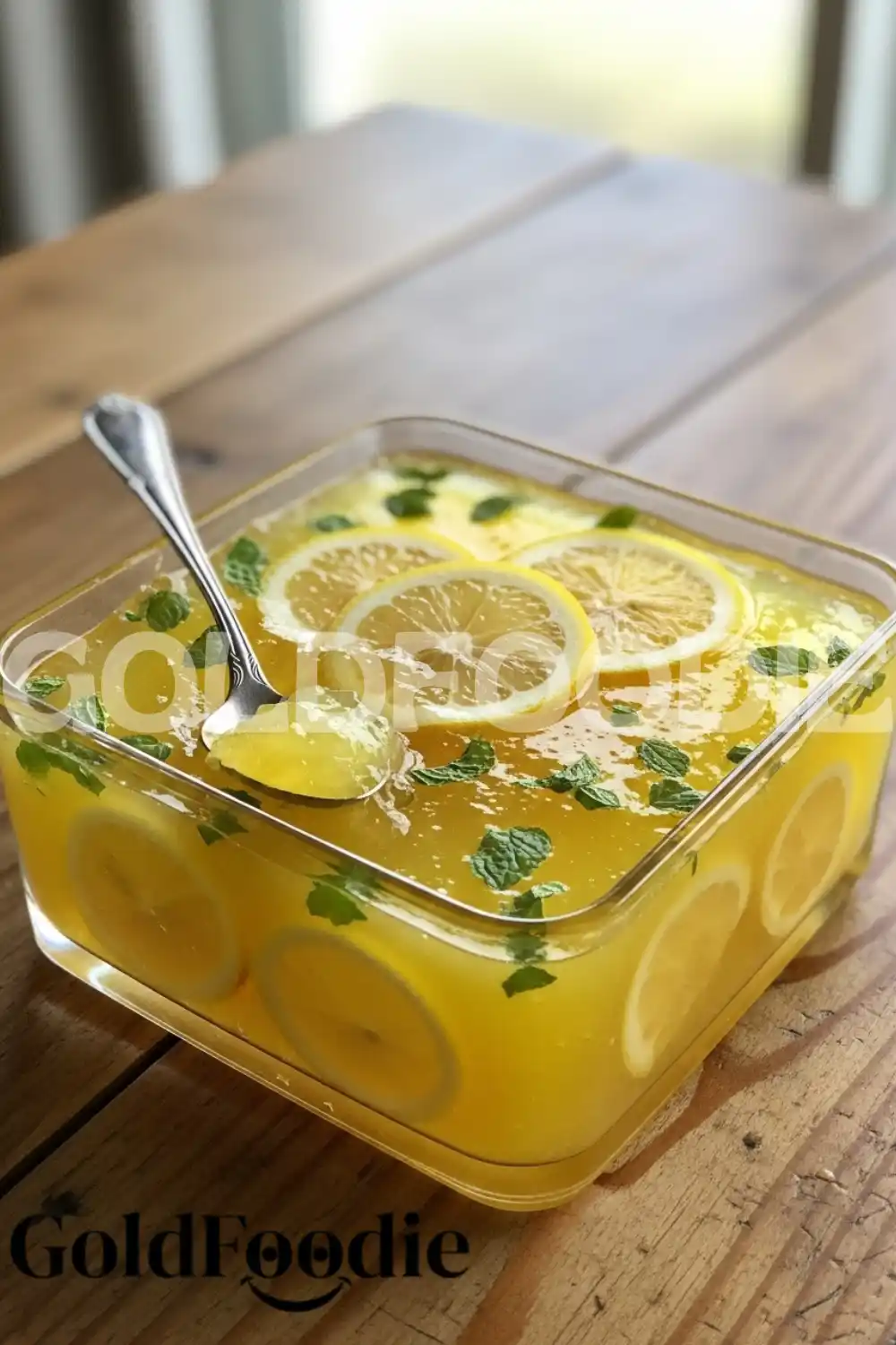 Garnished Sicilian Lemon Jelly Dish Garnished Sicilian Lemon Jelly Dish