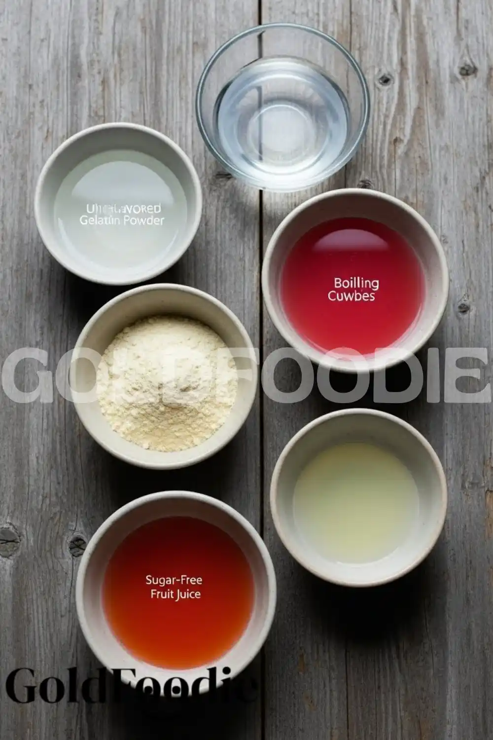 Gelatin Cubes Ingredients Layout