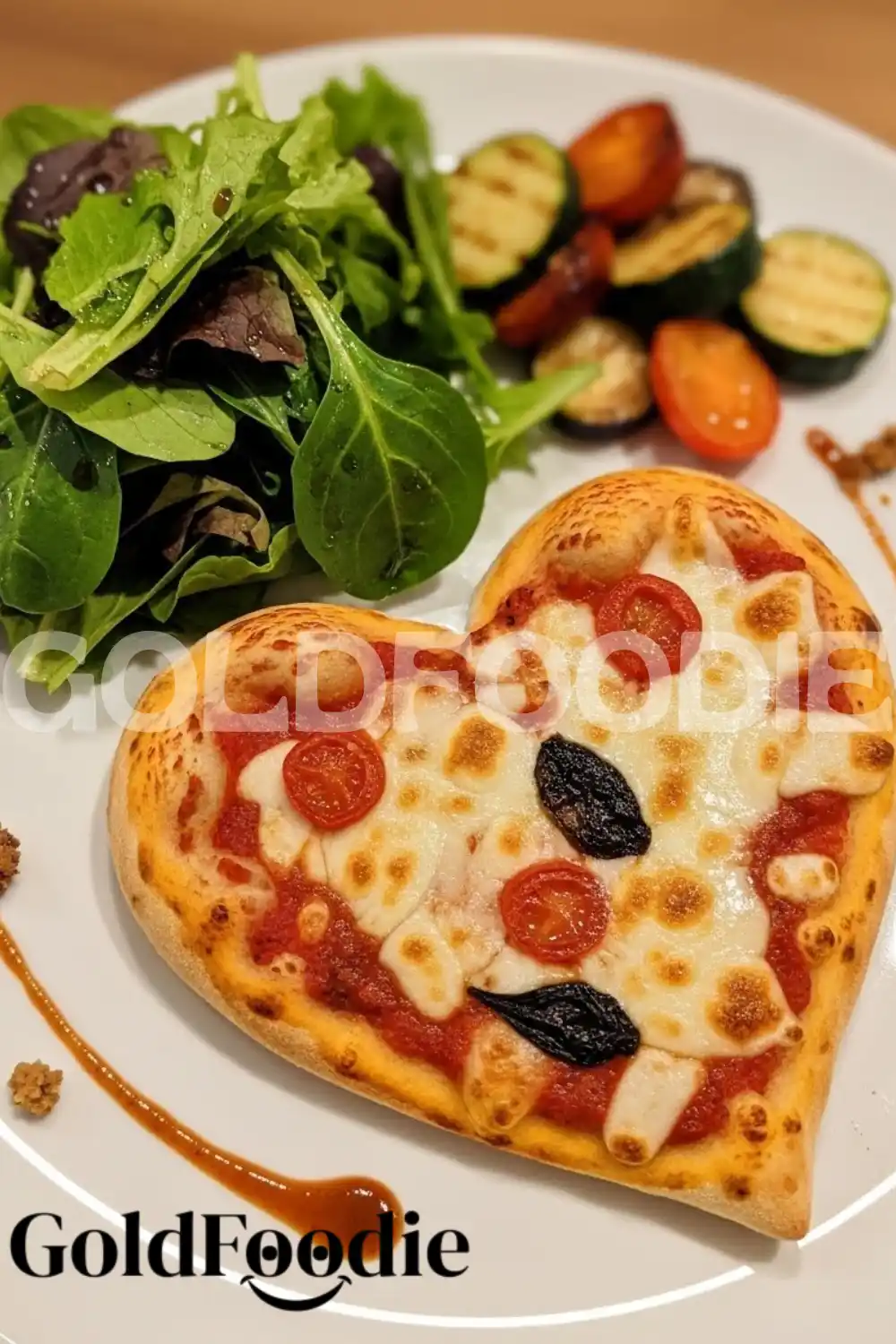 Heart Pizza with Black Olives Heart Pizza with Black Olives