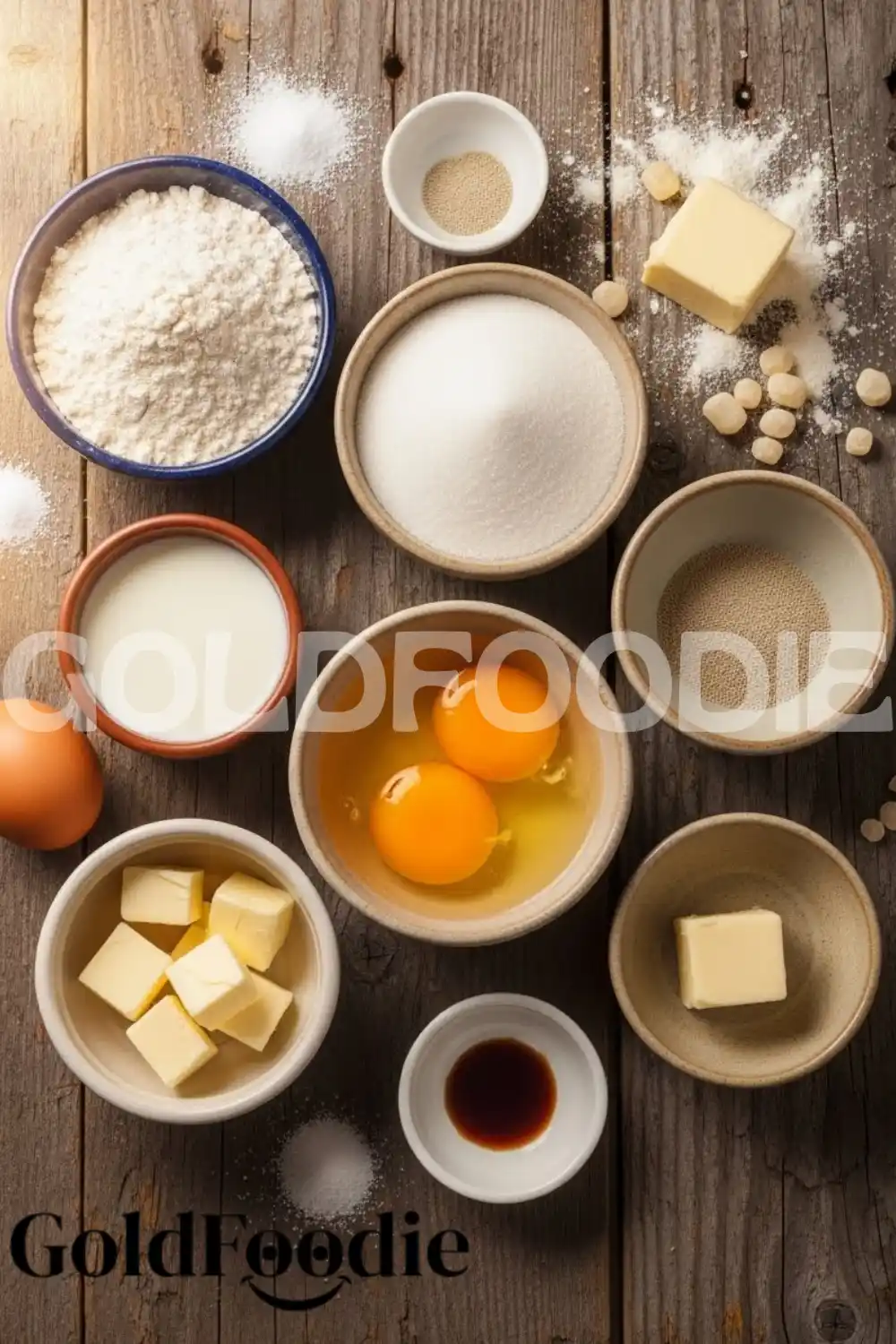 Homemade Donut Ingredients Top View