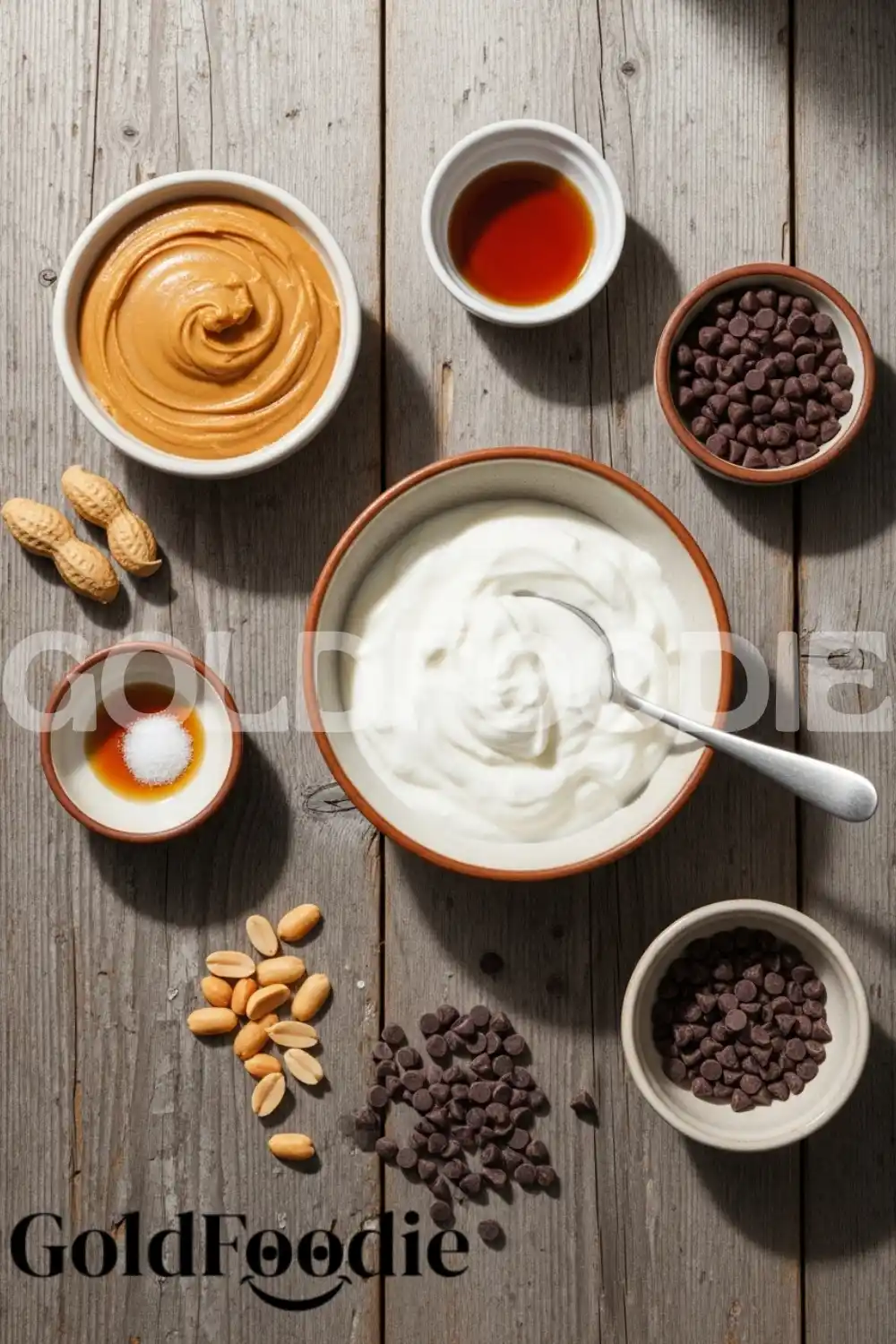 Ingredients for Frozen Peanut Butter Yogurt Bites