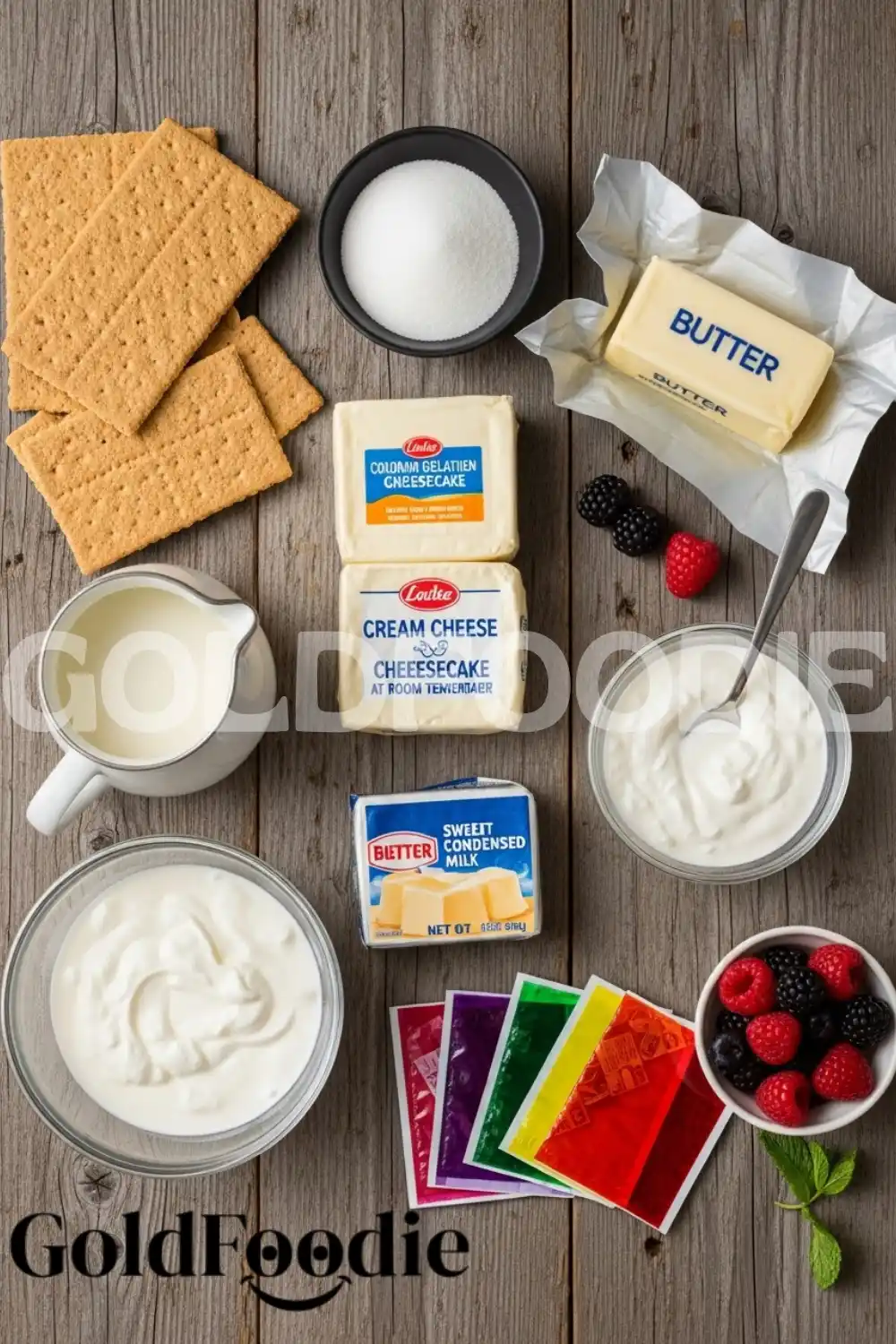 Ingredients for Gelatin Cheesecake Ingredients for Gelatin Cheesecake