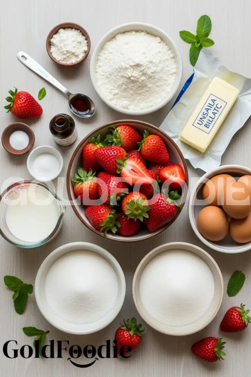 Ingredients for Strawberry Cake Recipe
