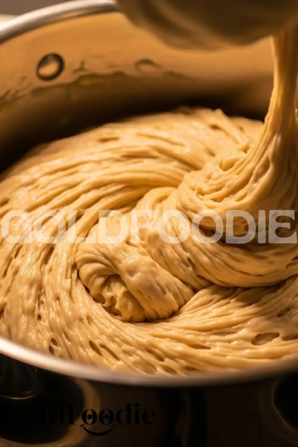 Kneading Donut Dough in a Bowl
