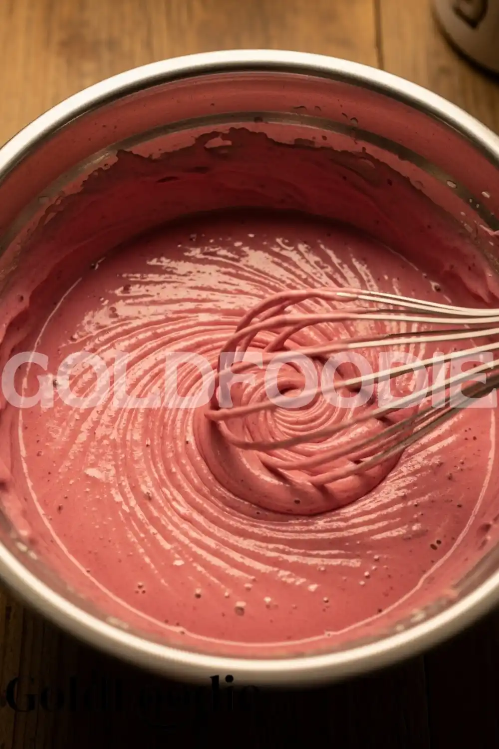 Mixing Pink Velvet Cake Batter Mixing Pink Velvet Cake Batter