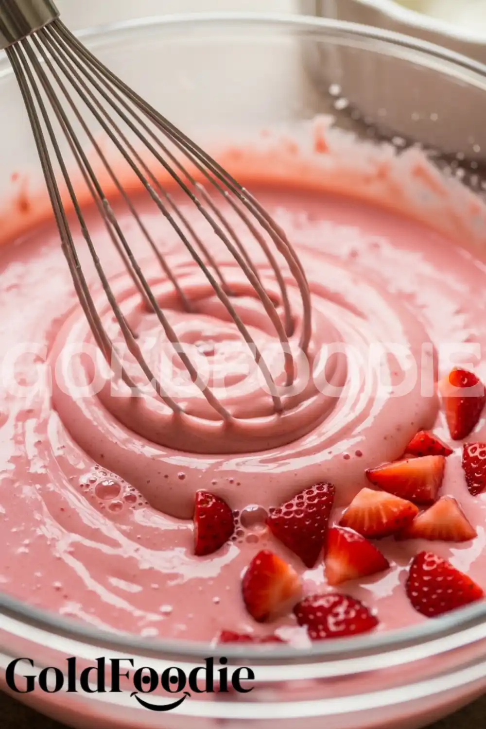 Mixing Strawberry Gelatin Batter