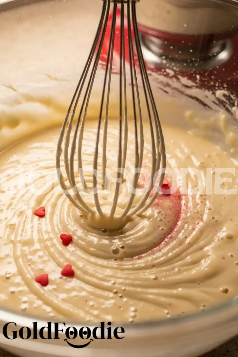 Mixing Valentine Cupcake Batter