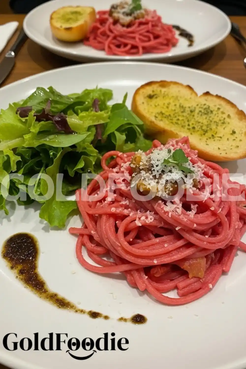 Pink Spaghetti with Balsamic Glaze