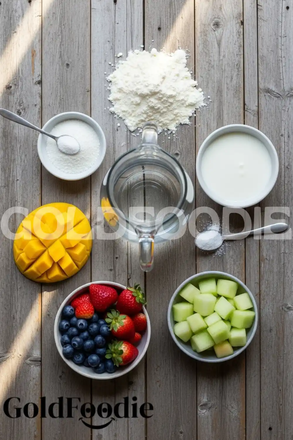 Pinoy Gelatin Ingredients Overhead Pinoy Gelatin Ingredients Overhead