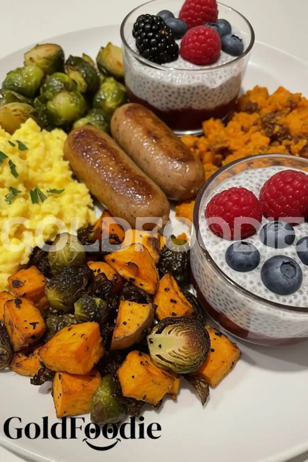 Roasted Vegetable Hash and Chia Pudding Detail