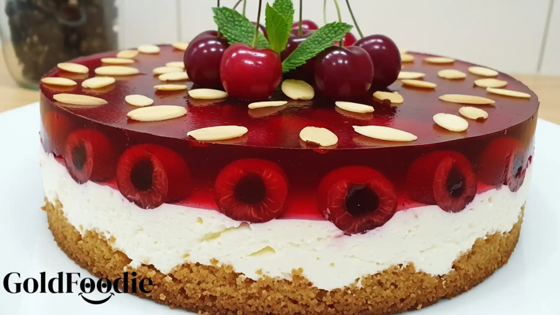 Cherry Gelatin Cream Cake