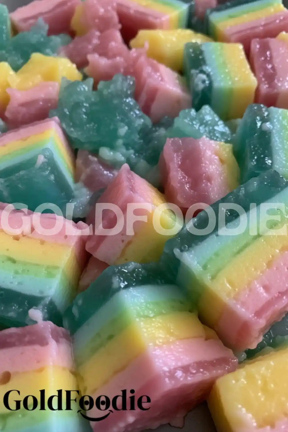 Sliced Rainbow Gelatin Cubes Sliced Rainbow Gelatin Cubes