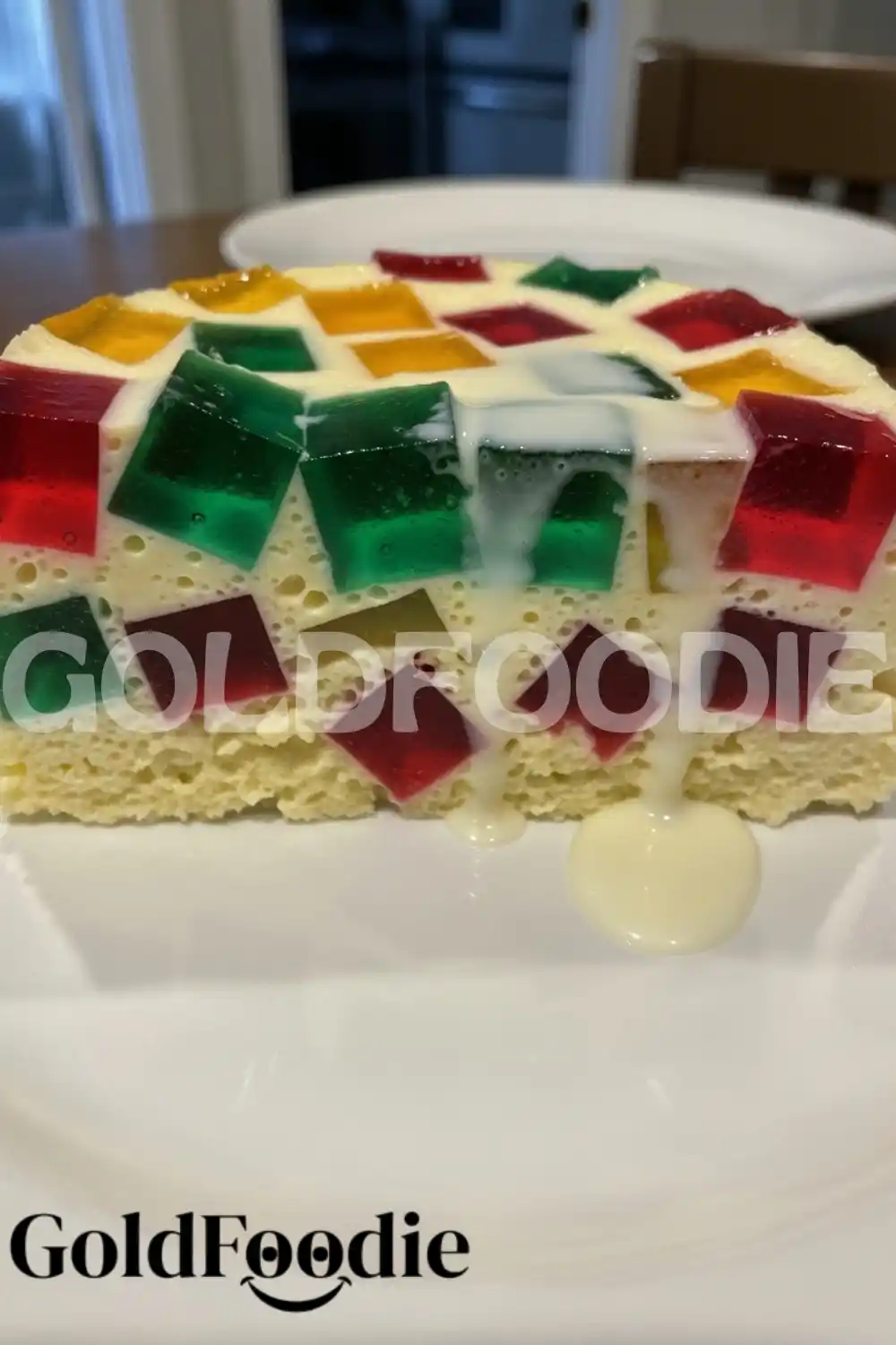 Stained Glass Gelatin Cake Slice