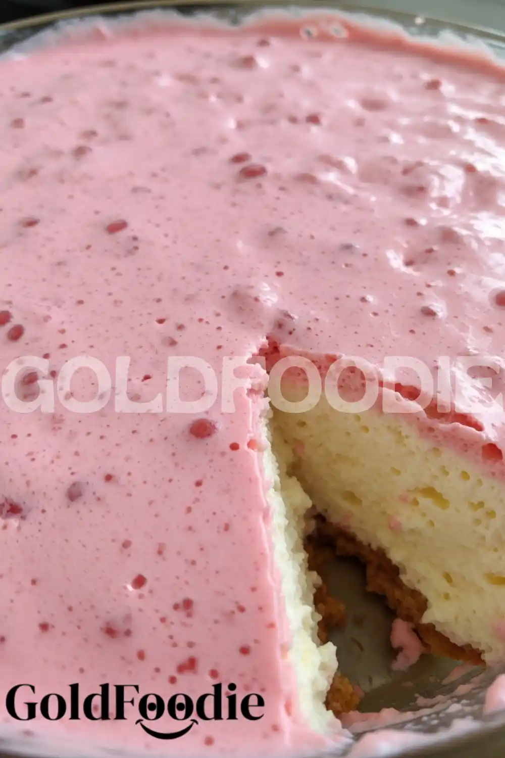 Strawberry Bavarian Gelatin Texture Close-up