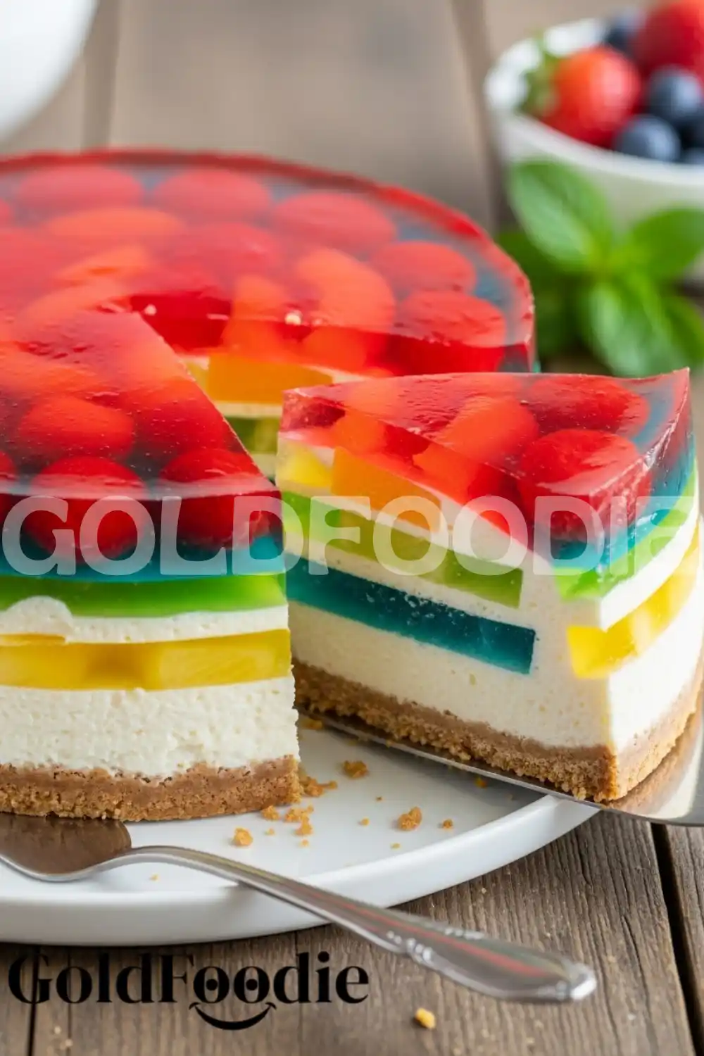Strawberry Topped Gelatin Cheesecake Strawberry Topped Gelatin Cheesecake