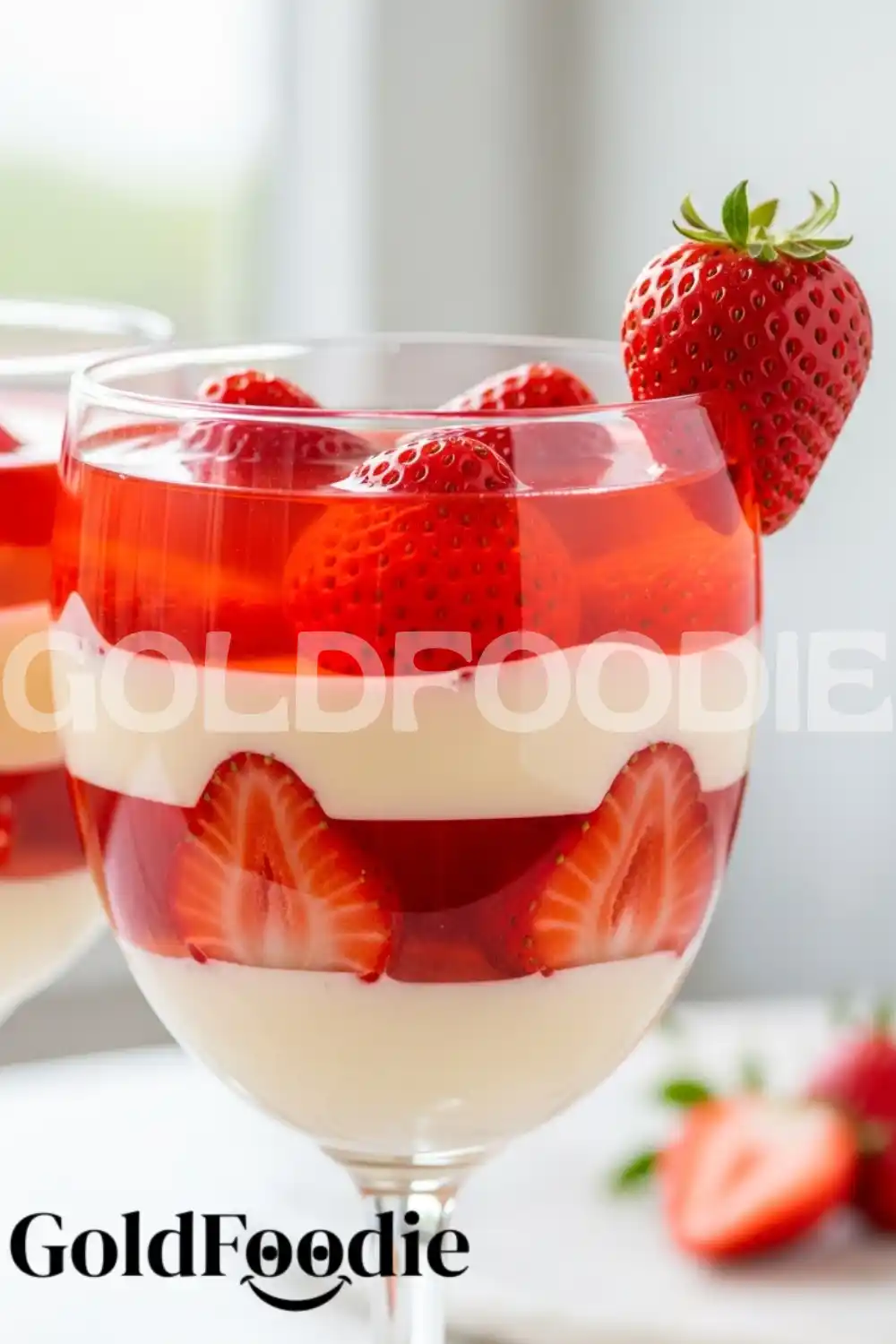 Strawberry Vanilla Gelatin Parfait Layers Strawberry Vanilla Gelatin Parfait Layers