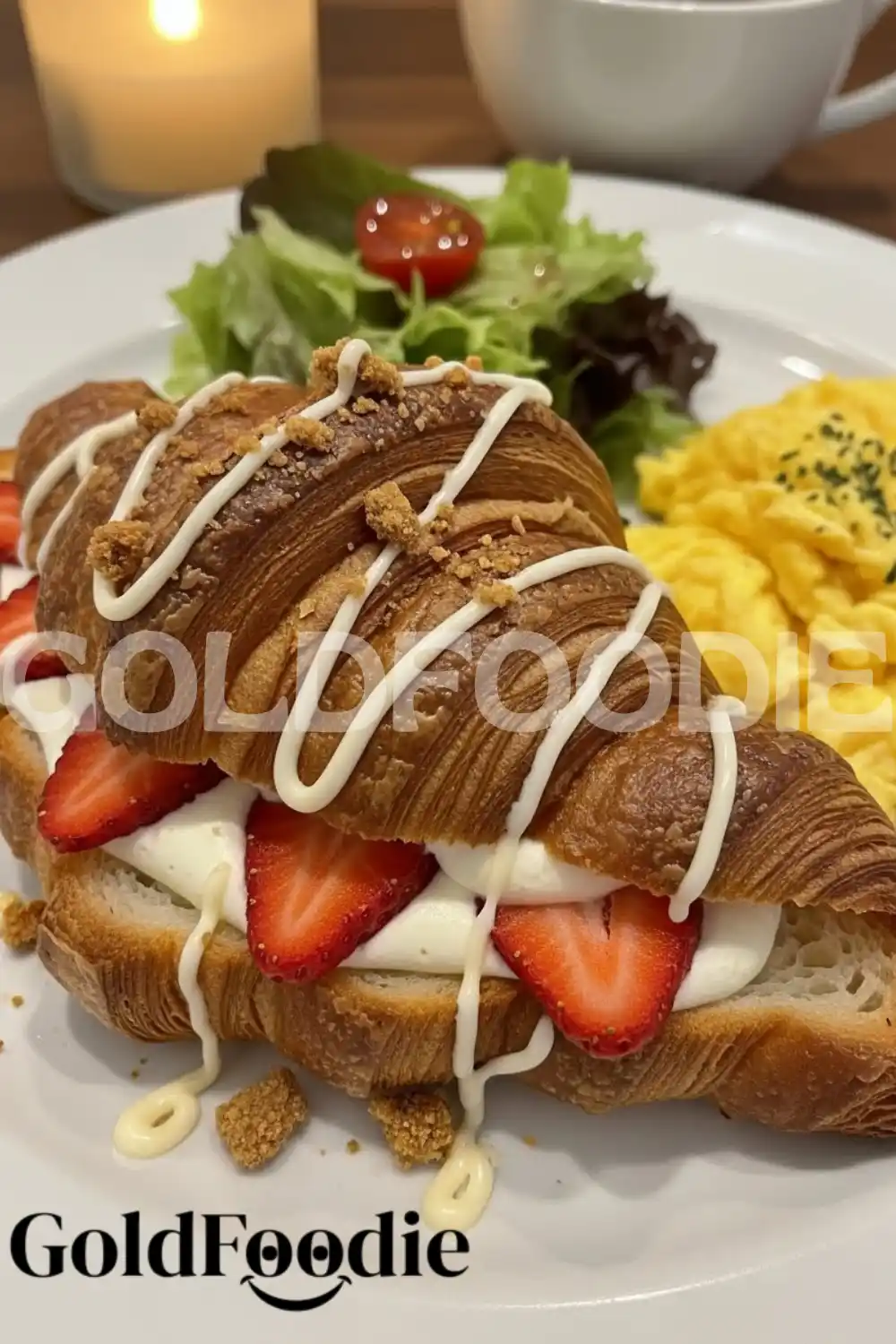 Strawberry and Cream Croissant Breakfast Plate Strawberry and Cream Croissant Breakfast Plate