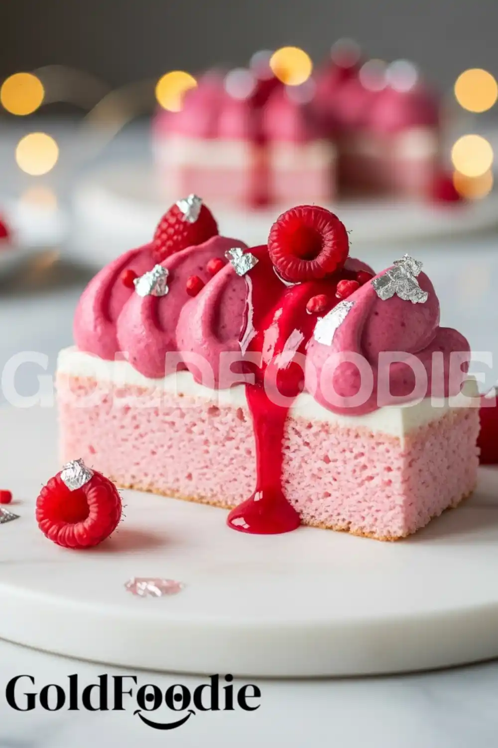 Textured Pink Velvet Topping with Pomegranate