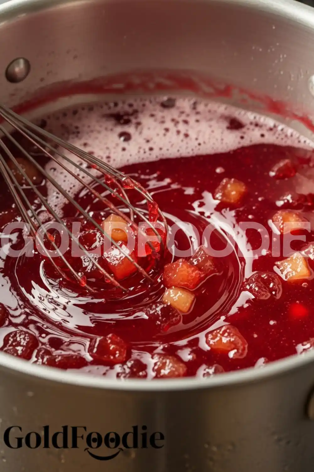 Whisking Apple Gelatin Mixture Whisking Apple Gelatin Mixture